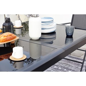 Ravenne table de jardin et 10 chaises en aluminium gris