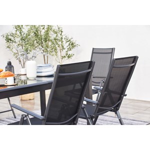 Ravenne table de jardin et 12 chaises en aluminium gris