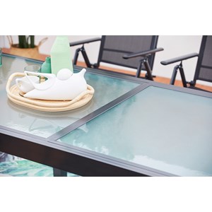 Brescia table de jardin extensible 10 fauteuils en alu et toile pvc