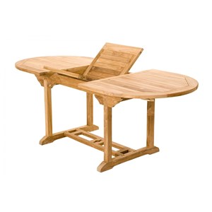 Kajang - salon de jardin extensible avec table ovale 6 places en teck