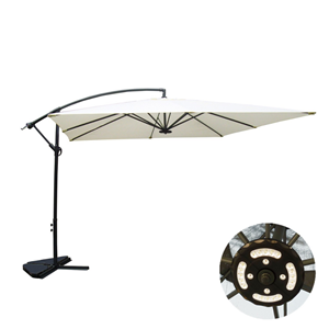 Solenzara parasol ecru déporté carré 3 x 3 m led