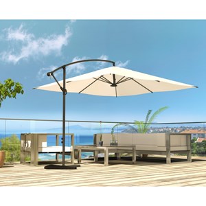 Solenzara solenzara à led écru : parasol à led déporté 3x3m