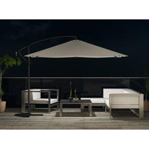 Solenzara solenzara à led écru : parasol à led déporté 3x3m