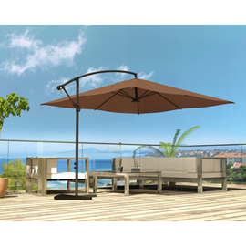 Solenzara parasol déporté led 3 x 3 m chocolat