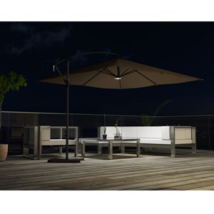 Solenzara parasol déporté led 3 x 3 m chocolat