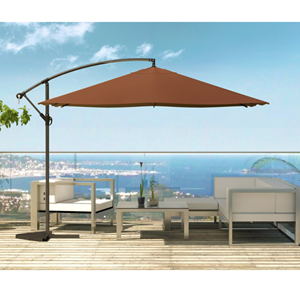 Solenzara parasol marron déporté carré 3 x 3 m led