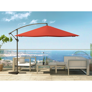 Solenzara - parasol led carré déporté 3x3 terracotta
