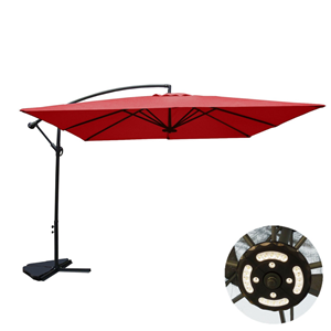 Solenzara parasol terracotta déporté carré 3 x 3 m led