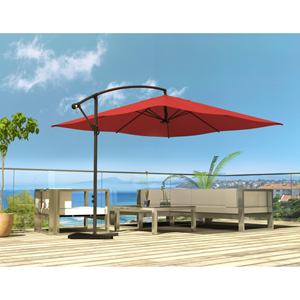 Solenzara parasol terracotta déporté carré 3 x 3 m led