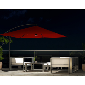 Solenzara parasol terracotta déporté carré 3 x 3 m led