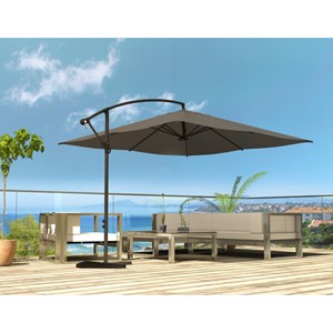 Solenzara parasol déporté led 3 x 3 m gris
