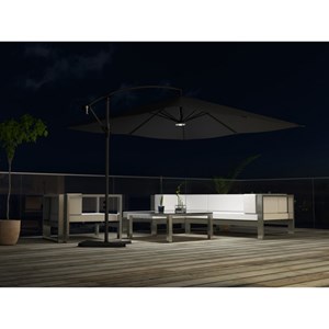 Solenzara parasol déporté led 3 x 3 m gris
