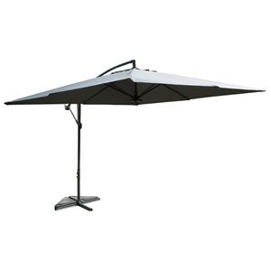 Solenzara parasol gris déporté carré 3 x 3 m led