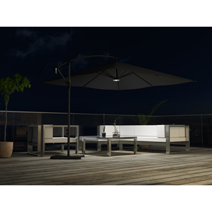 Solenzara parasol gris déporté carré 3 x 3 m led