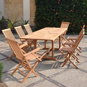 Kajang salon de jardin teck 10 places table rectangulaire 6 chaises 2 fauteuils