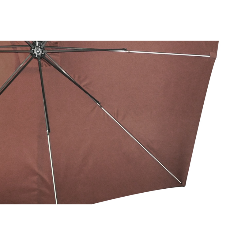 Solenzara parasol marron déporté carré 3 x 3 m led