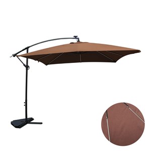 Solenzara parasol néon led déporté 3 x 3 m chocolat