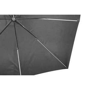 Solenzara - parasol led carré déporté 3x3 gris en aluminium