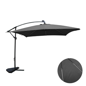 Solenzara parasol gris déporté carré 3 x 3 m led