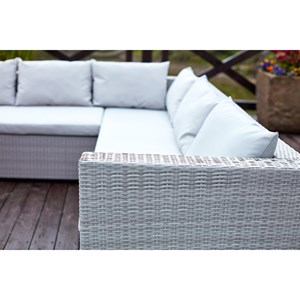 Fidji salon de jardin encastrable 10 places en résine gris-gris
