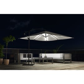 Solenzara solenzara bulle écru : parasol led déporté 3x3m