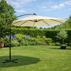 Solenzara parasol ecru déporté carré 3 x 3 m led