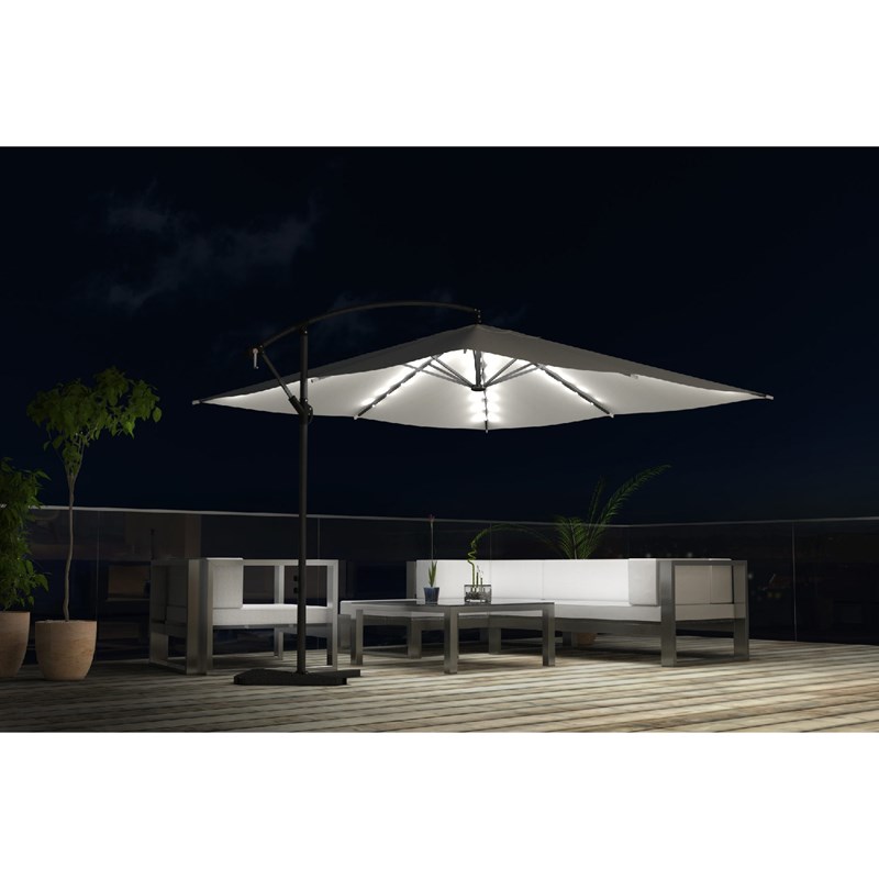 Solenzara solenzara bulle écru : parasol led déporté 3x3m
