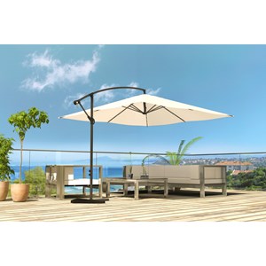 Solenzara solenzara bulle écru : parasol led déporté 3x3m