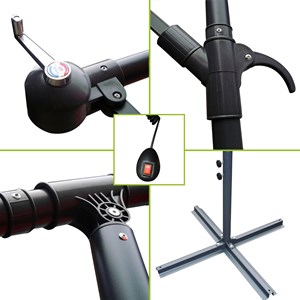 Solenzara solenzara bulle écru : parasol led déporté 3x3m