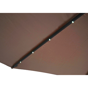 Solenzara - parasol led carré déporté 3x3 marron en aluminium