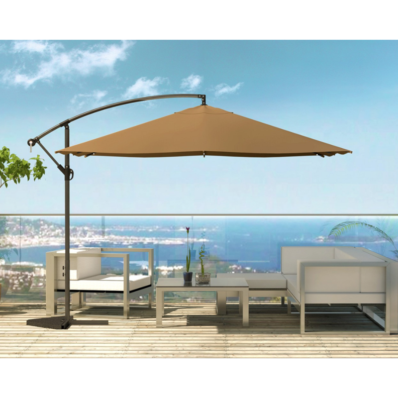 Solenzara parasol marron droit carré 3 x 3 m led