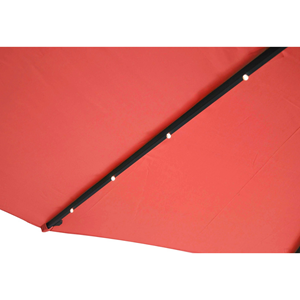 Solenzara - parasol led carré déporté 3x3x terracotta en aluminium