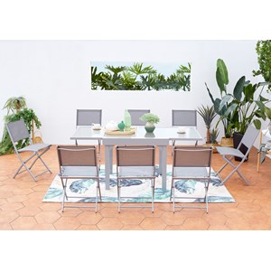 Molvina table de jardin extensible 8 places et 8 chaises