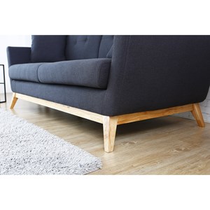 Hoga canapé 3 places scandinave en tissu gris anthracite