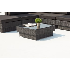 Amorgos salon de jardin d'angle 5 places en résine tressée noir