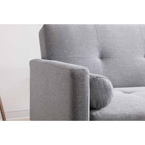 Wooden canapé convertible 3 places en tissu gris