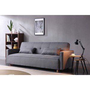 Copenhague canapé scandinave convertible 3 places en tissu gris