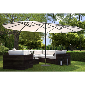 Venice parasol double 2,7 x 4,6 m écru