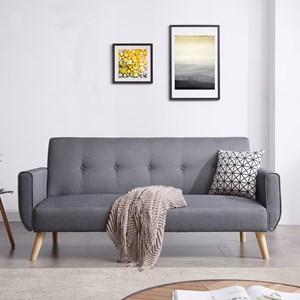 Berlin canapé scandinave convertible 3 places en tissu gris