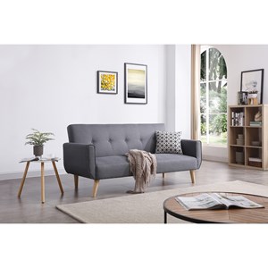 Berlin canapé scandinave convertible 3 places en tissu gris