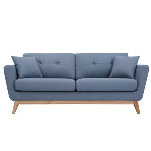 Hoga canapé scandinave 3 places en tissu bleu pastel