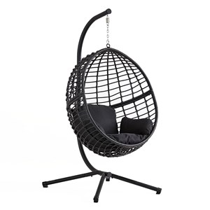 Auroa fauteuil suspendu en résine tressée noir