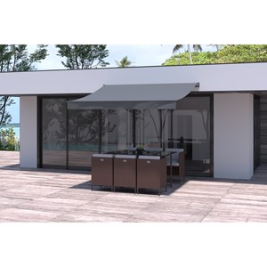 Adro - store banne manuel 3 x 2,5 m gris polyester