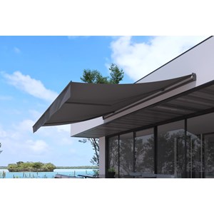 Adro - store banne manuel 4 x 2.5 m gris polyester