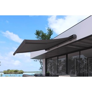 Ceto - store banne motorisé 3 x 2,5 m led gris polyester