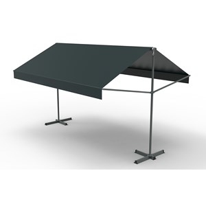 Iseo store banne double pente 4 x 3 m gris