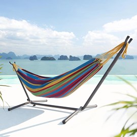 Copacabana hamac sur pied 2,6 m avec toile en polyester multicolore
