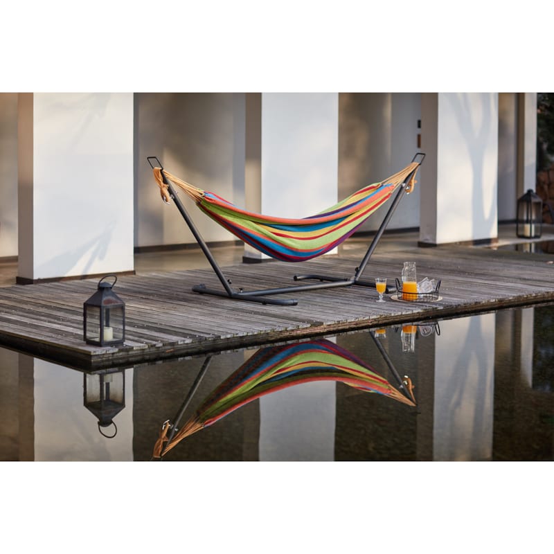 Copacabana hamac sur pied 26 m avec toile en tissu multicolore