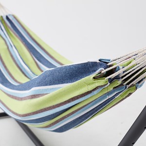 Copacabana hamac sur pied 2,6 m avec toile en polyester bleu et vert