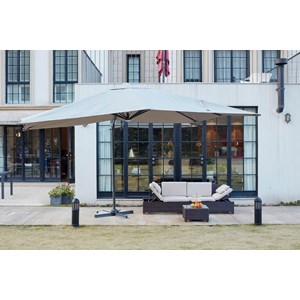 Calvia gris - parasol rotatif led 3 x 4 m en aluminium